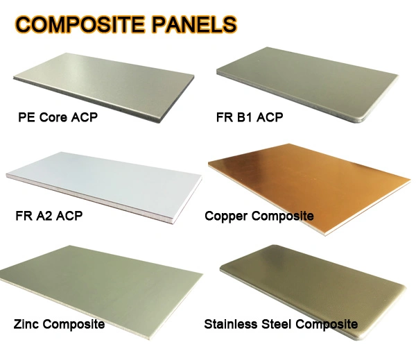 PVDF PE Wooden Acm Plastic Alco Alu Alum Aluminium Sandwich ACP Aluminum Composite Panel